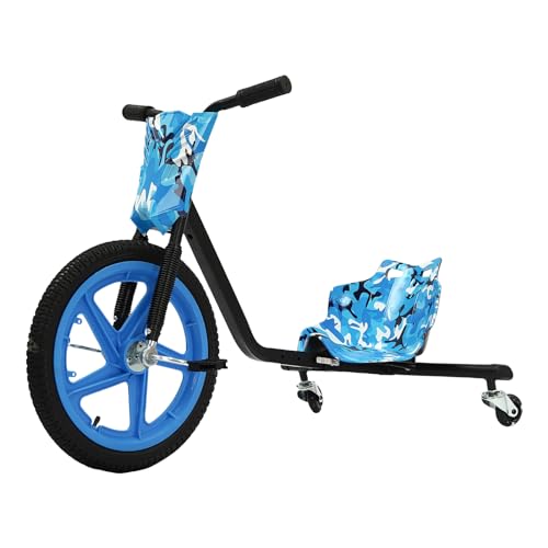 LEEAMHOME Pedaal Go Kart Trap-auto kinderen drift trike drift goKart in hoogte verstelbaar drift trike oprijbaar voor jongens en meisjes trapauto fiets 3 wielen (blauw)