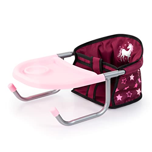 Bayer Design 65823AA tafelzitje voor poppen, accessoires, zitje voor poppen tot 46 cm, kleur -Bordeaux Unicorn