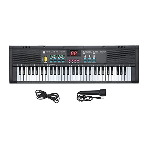 banapoy Keyboard Piano, 61 Toets Draagbaar Toetsenbord, Elektrisch Digitaal Multifunctioneel Muziek Toetsenbord voor Beginners Kinderen Peuter Kinderen Volwassenen, Toetsinstrument met Microfoon
