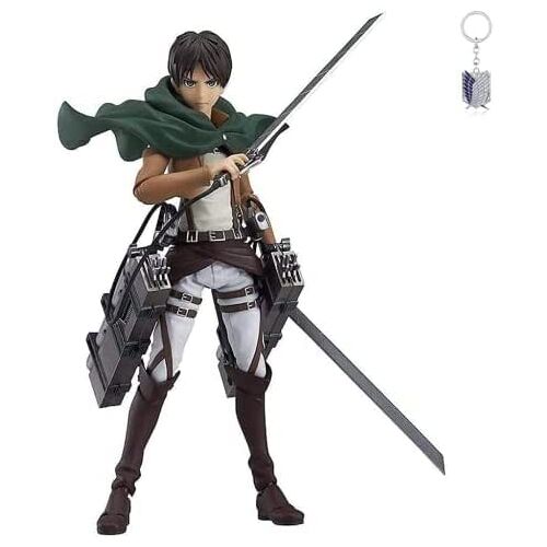 ENFILY Eren Yeager figuren, Attack on Titan actiefiguur, cosplay, anime, speelgoed, pvc, model, verzamelfiguren, cartoonpop, speelgoed voor kinderen en volwassenen, cadeau met sleutelhanger