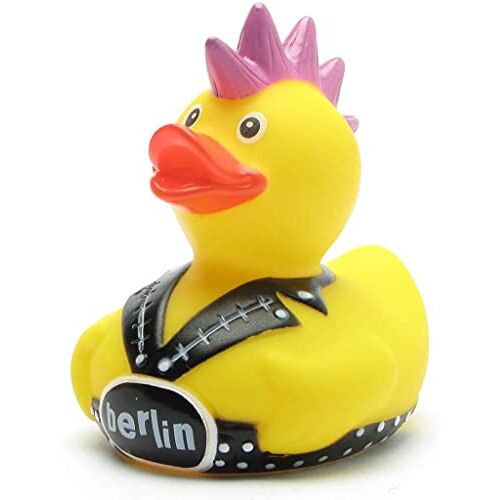 Duckshop Punker Berlin badeend zwart I piepende I L: 8,5 cm