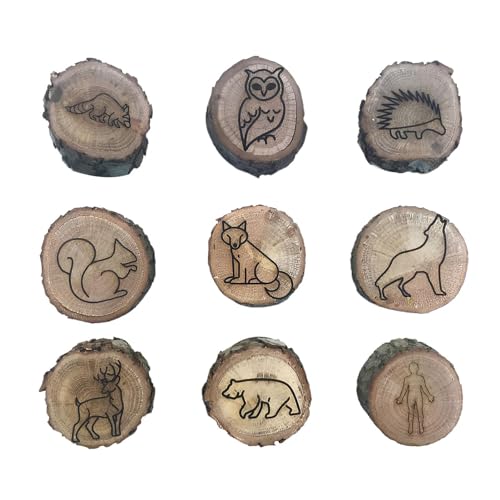 Shitafe Animal Track-stempels voor kinderen, Animal Foot Print-stempel,Kleine decoratieve stempel   Houten stempel, dierenstempel, ambachtelijke stempels, dierenpootstempel voor creatieve kunsten,