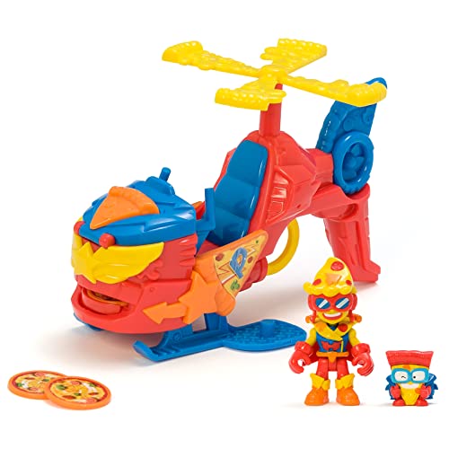 SUPERTHINGS RIVALS OF KABOOM Pizzacopter, helikopter met pizza-schijfwerper, incl. 1 Kazoom Kid en 1 SuperThing