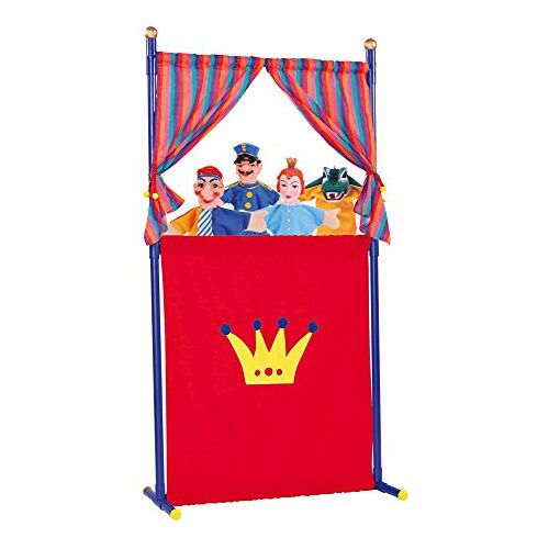 SIMBA 104586783 Poppenkast + 4 Handpoppen, 132 cm, meerkleurig, vanaf 3 jaar