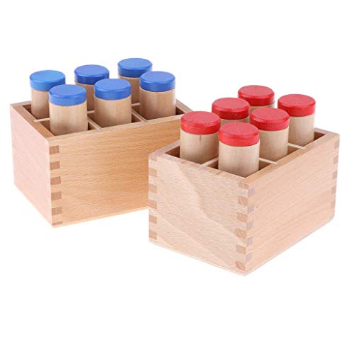 Tuoservo Houten Montessori Onderwijshulpmiddel 12 stuks Geluidscilinders Box Set Kinderen Kinderen Voorschool Sensorisch Educatief Speelgoed