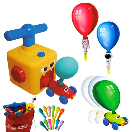 STARLYF Balloon Racer Speelgoedauto met luchtballonnen, autospeelgoed met ballonnen, speelgoedauto met luchtballonnen, set luchtballonnen voor auto, energieauto