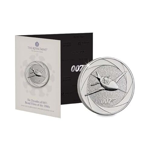 CrawleyCoins 2024 Zes decennia James Bond 007 – 1980 £5 Briljante ongecirculeerde munt in muntpakket