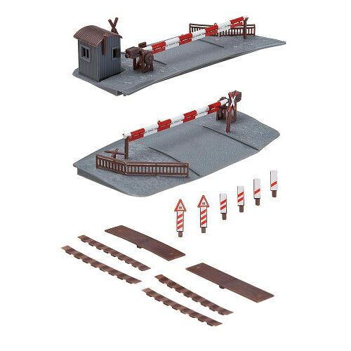 Faller Beperkte spoorovergang modelbouwset met 42 onderdelen 150 x 145 x 32 mm I modelspoorweg accessoires H0 gebouw I modelspoorweg H0 Overgang
