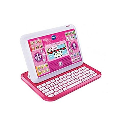 VTech 2-in-1 roze tablet — laptop en tablet in één — Met 80 educatieve spelletjes in verschillende categorieën — Om Duits te leren, Engels, wiskunde en nog veel meer — Voor kinderen van 5-7 jaar