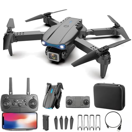 Fzysjve 1080p HD FPV-cameradrone, drone met 4K dubbele camera for volwassenen, mini-drone met camera, opvouwbare luchtfotografie Drone-speelgoedcadeaus for jongens meisjes (Color : Black, Size : 1 battery)