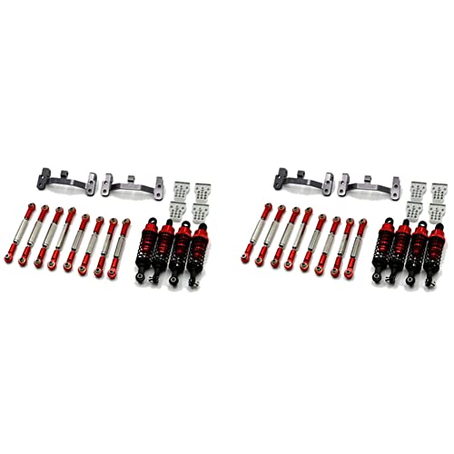 LINGLOUZAN 2X Upgrade Metalen Trekstang Trekstang Trekstang Base voor B14 B24 C14 C24 C34 1/16 RC Auto Onderdelen, Rood