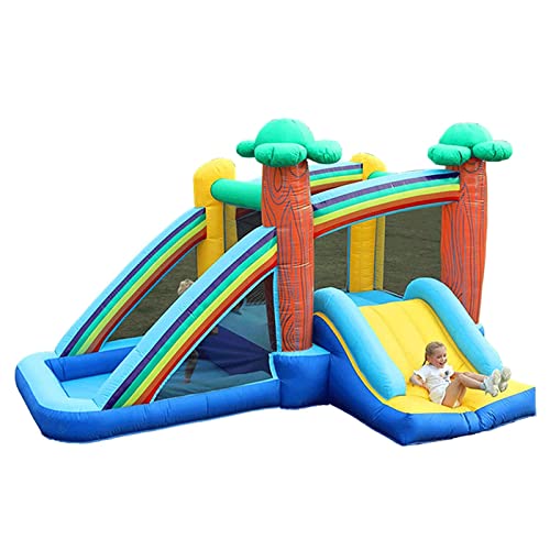 KLLJHB Opblaasbare Bouncers Groot opblaasbaar springhuis Draagbare opblaasbare waterglijbaan Outdoor Bouncer House Combo Castle