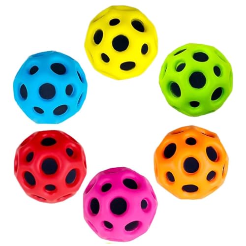 VFDC Astro Jumpbal, 6 stuks, astro jumpbal, maanbal, hoge springende rubberen bal, spacebal, ruimtebal, een knallend geluid, mini-stuitende bal speelgoed, bouncy ballen voor kinderen, feestcadeau, 7 cm