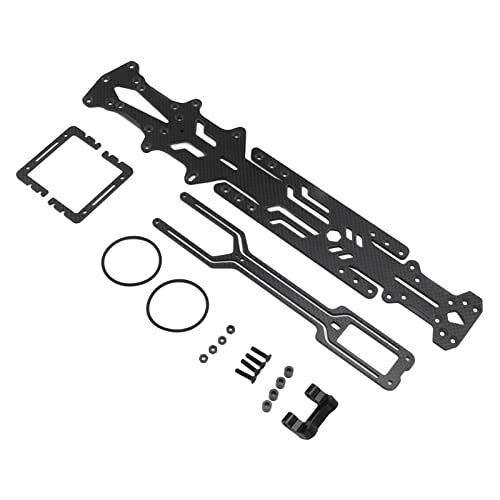 LJCM RC Autochassisset, Warmteafvoer, Eenvoudige Installatie, Flexibele RC Autochassisvervanging voor 1:10 RC Drift Car (zwart)