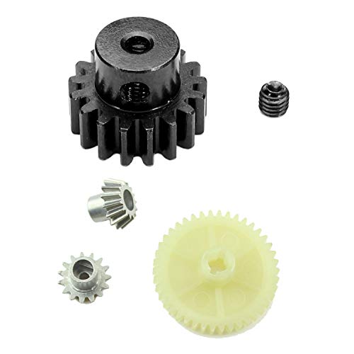 Henrty 2 Set Rc Auto Vervangende Onderdelen: 1 Set Rc Auto Reductie Gear Sets Voor 1/18 Rc Auto Onderdelen & 1 Set Upgrade Metalen 17T Motor Gear Onderdelen Pinion Gear Onderdelen