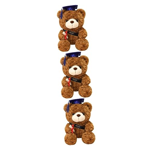 APANSHJY 3 stuks Dr. Bear pop afstuderen beer knuffel speelgoed knuffel camping afstuderen beren bulk elementaire afstuderen afstuderen beren/bruin * 3 stuks / 23 * 15 * 10 cm * 3 stuks