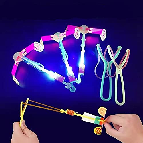 HPKJ 10 PCS Led Helicopter Shooters, Arrow Rocket Copters Led, Arrow Rocket Helicopter Light Helicopter Flying Flare Toy, Glow in the Dark Party Supplies Rocket Copters