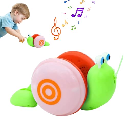 SKUDA Slak trekken   Loop-leerspeelgoed voor baby's met muziek en licht Wandel-leerspeelgoed, baby's loopspeelgoed, trekkoordspeelgoed, push-pull speelgoed voor jongens en meisjes