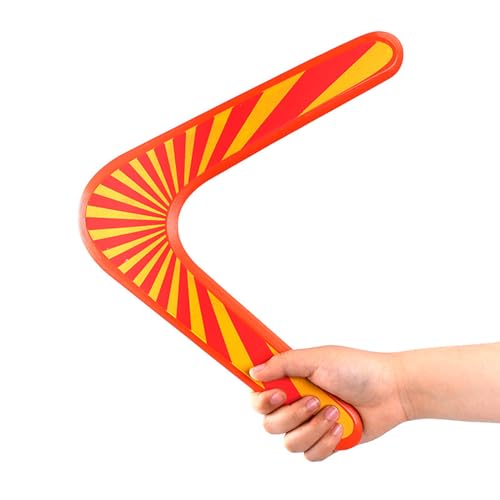 Teogneot Boomerang V-vormige outdoor boomerang, platte loop boemerang beginners, return Flying Boomerang houten speelgoed geschenken (oranje)