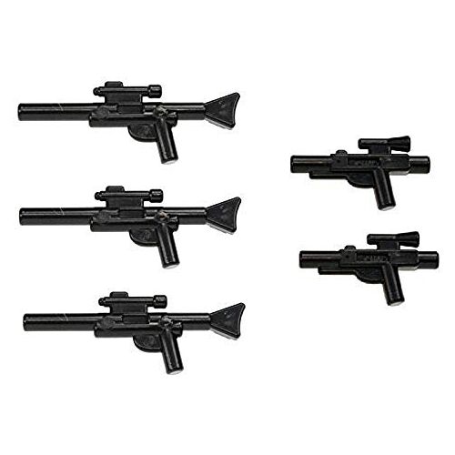 Lego Star Wars Minifigure Blaster Guns Accessories 5 Pieces (3 Long Blasters, 2 Short Blasters)