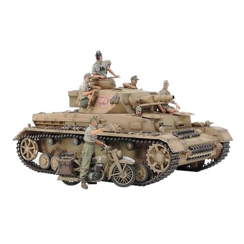 TAMIYA 25208 1:35 Dt. PzKpfw.IV AUSF.F m. Krad DAK modelbouw, kunststof kit, hobby, handwerk, lijmen, model kit, model, montage