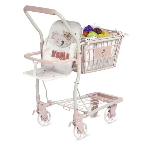 DE CUEVAS TOYS Boodschappentrolley, roze en wit (52179)