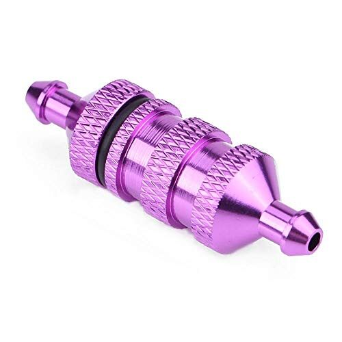Dilwe RC auto olie brandstoffilter, HSP legering aluminium olie brandstoffilter voor 1/8 1/10 schaal RC model auto(Purper)