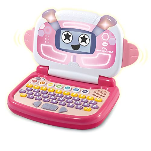 VTech Educatieve laptop voor kleuters, Small Pixel, kindercomputer voor kinderen van 3 jaar oud, kleur roze, ESP-versie