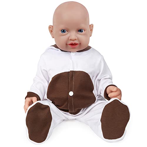 Vollence Volledig siliconen babypoppen van 23 inch, geen poppen van vinyl, realistische herboren babypoppen, levensechte babypoppen, pasgeboren babypoppen, echte babypoppen meisje