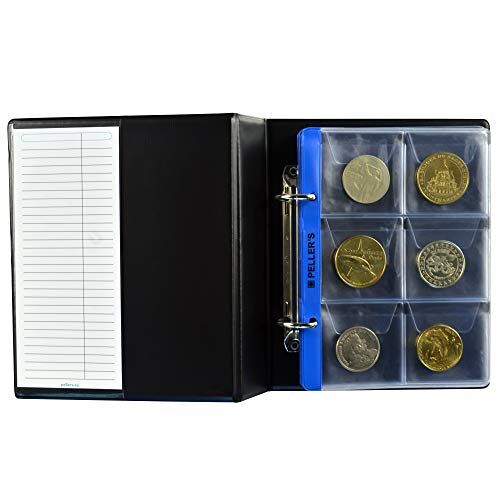 PELLER'S Verzamelalbum voor 60 munten: 10 muntenhoezen, velden 55 x 55 mm. Voor munten met Ø 48 mm. Muntenalbum S.