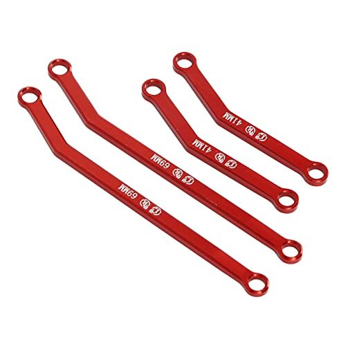 DAUZ RC-chassisverbindingsset, Aluminiumlegering RC Onderste Spoorstangverbinding Stabiel Lopend voor 1/24 RC Rupsauto (Rood)