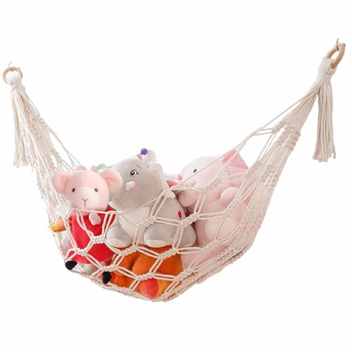 planning Boho knuffeldier hangmat speelgoed hangmat knuffeldier opbergnet organizer   Handgeweven boho pluche speelgoed hangmat zacht speelgoed opslag mesh net   voor kinderkamer, slaapkamer, speelkamer