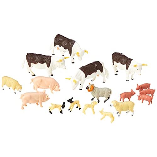 Britains 43096 Boerderijdieren, gemengde set, model 1:32, kleine speelfiguren, dierenfiguren, boerderijdieren voor de boerderij, modelbouw, speelgoed, boerderij, dieren, 17 figuren