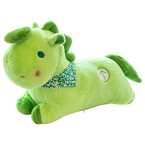 APANSHJY Poppenspeelgoed gevuld paard Dierenspeelgoed Gevuld dierenspeelgoed Gevulde pop Poppenspeelgoed Knuffelbank Kussen Speelgoed dons Katoen Schattig Bankkussen (Color : Green, Size : 28 * 20 * 15)