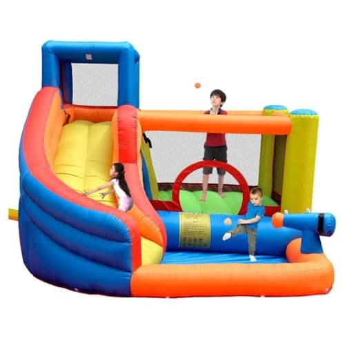 NOALED Zwembad Glijbanen Opblaasbaar Kasteel, Waterglijbaan Thuis Trampoline Kind Springen Bed Groot Amusement Speelgoed, Waterpark Bounce House, Opblaasbaar Zwemmen Po