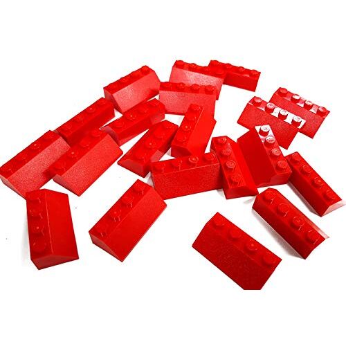 Lego 20  scheve baksteen 45 2 x 4 rood