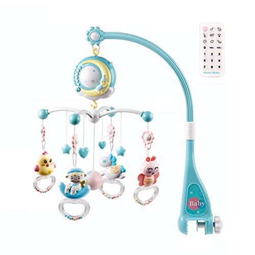 AIMEKE Wieg Mobiel,Mooie babymobiel voor wieg met nachtlampje   Baby Star Projection Hangend speelgoed Kinderwagen Speelgoed 360° 150 zachte slaapliedjes 10 babyliedjes