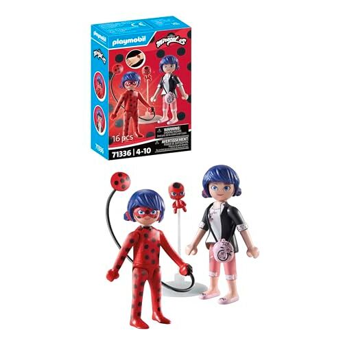 Playmobil Miraculous 71336 Miraculous: Marinette & Ladybug, heldenavontuur, inclusief Kwami Tikki, avonturen met Ladybug, leuk fantasierijk rollenspel, detailrijk speelgoed voor kinderen vanaf 4 jaar