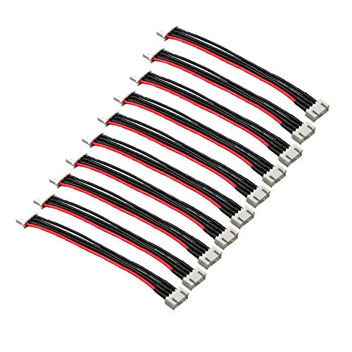 LinsyRC 10 STKS 2S-6S JST XH Lipo Balance Extension Loodkabel 3S 4-pins JST XH Mannelijk naar Vrouwelijk Connector Plug met 15 CM 22AWG Siliconendraad (3S)