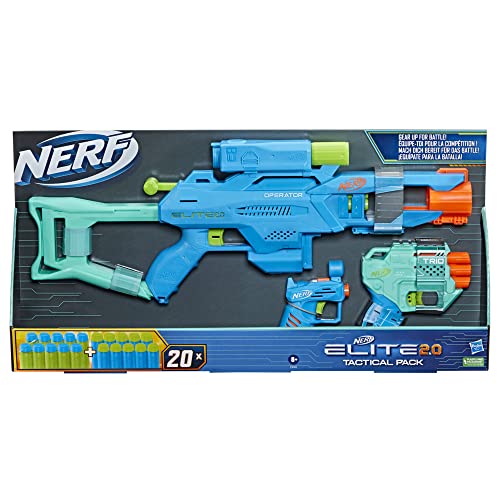 NERF Elite 2.0 Tactical Pack met 3 blasters, Operator BD-2-blaster, Trio TD-3-blaster, Ace SD-1-blaster, 20  Elite-darts