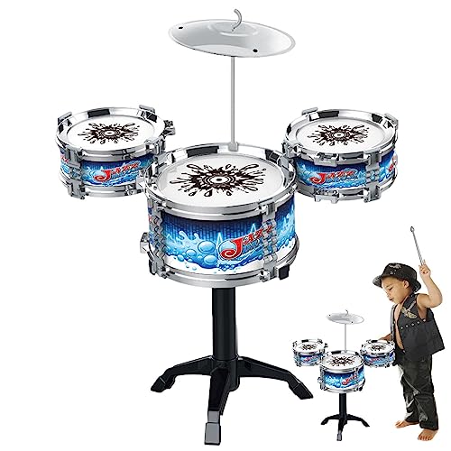 Yajexun Drums voor speelgoedtrommels, junior-drumset, houder voor kleine voeten, leren, uitstekende trommelkop, frameontwerp voor kleuterscholen,