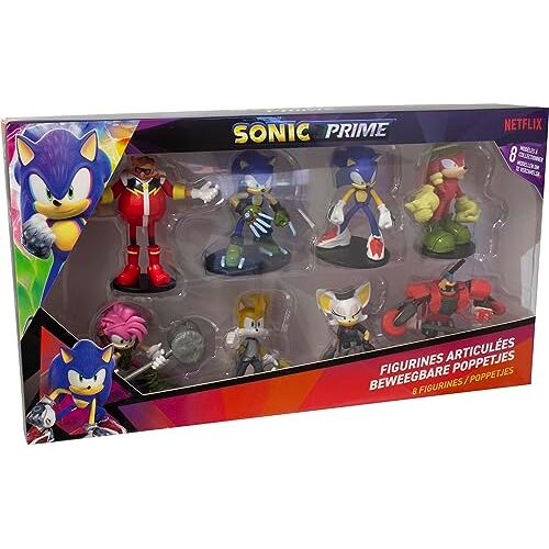 Lansay Sonic Prime – 8 beweegbare figuren 7,5 cm – willekeurig model – stripfiguren en videospellen – vanaf 8 jaar