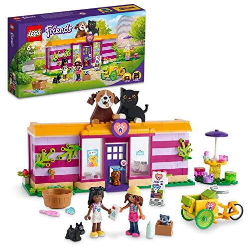 Lego Friends huisdierenadoptie café, Dieren Speelgoed Bouwpakket voor Kinderen met Figuren en Poppetjes, Rollenspel Cadeau voor Meisjes of Jongens vanaf 6 Jaar 41699