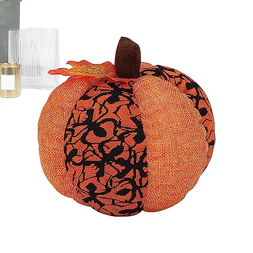 Gomice Halloween-pompoen gevulde Zacht knuffelpompoenspeeltje,Draagbare zachte knuffel gevulde pompoen plushie voor kinderen slaapkamers, speelkamers ornamenten, kerstcadeaus