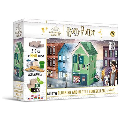 Trefl Brick Trick Harry Potter: Flourish and Blotts Bouwen met Bakstenen, Flourish and Blotts Boekhandel, EKO Bakstenen, 210 Bakstenen, Herbruikbaar