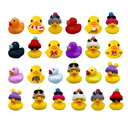 VRINO Kerstbadeend adventskalender 2023, Rubber Duck adventskalender, mooie kerstadventskalender met 16 badeendjes, mini kerstbadeendjes adventskalender voor kinderen, meisjes