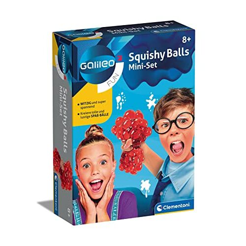 Clementoni Galileo Fun 59165 Squishy Balls, experimenteerset voor het maken van zachte ballen, kleurrijke knijpballen voor kleine onderzoekers, speelgoed voor kinderen vanaf 8 jaar