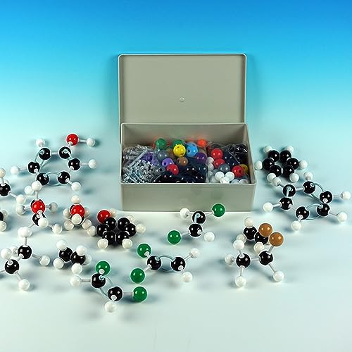 SCUDGOOD 444 Stks Moleculaire Model Kit Anorganische En Organische Chemie Wetenschappelijke Atomen Moleculaire Modellen Kleurgecodeerde Atomen Voor Kid Organische Chemie Model Organische Chemie Modellering Kit