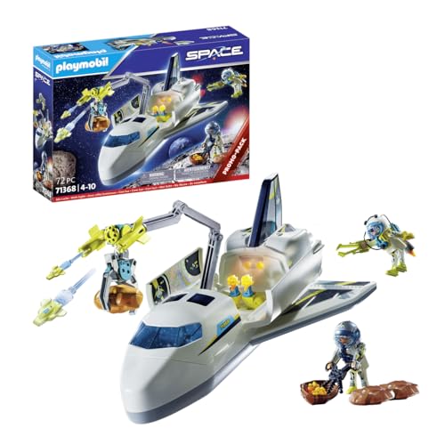 Playmobil Space Promo Packs 71368 Space shuttle op missie, Space shuttle, ruimtevaart, missie, astronauten in onderzoeksapparatuur, speelgoed voor kinderen vanaf 4 jaar