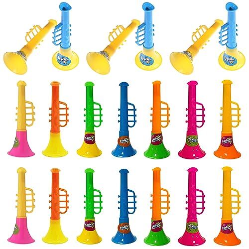Niuhong 20 Pcs Het Spelen Mini Trompet Krachmacher Horn Vuvuzela Tröte Hoorns Die Geluid Maken Plastic Kindertrompet Noise Makers Plastic Trompetten Loud Verjaardagsfeestje Rekwisieten